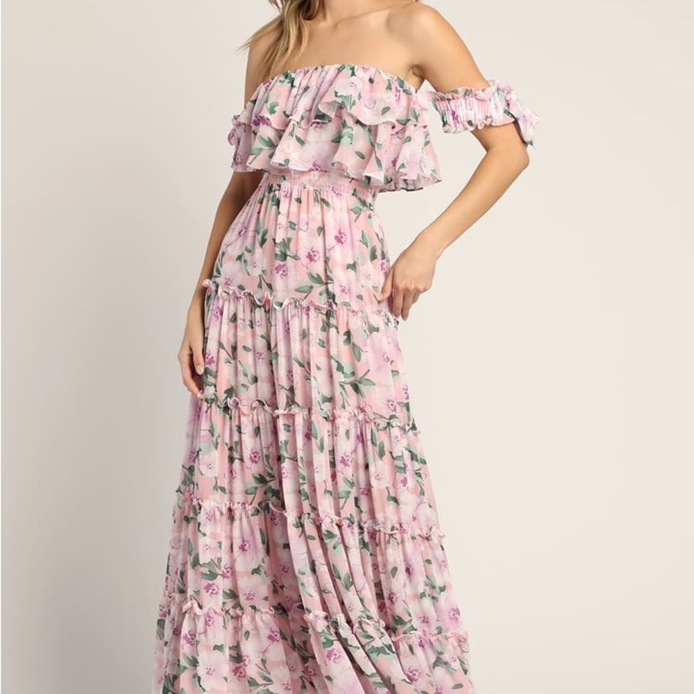 Lulus Floral Off-Shoulder Dress
